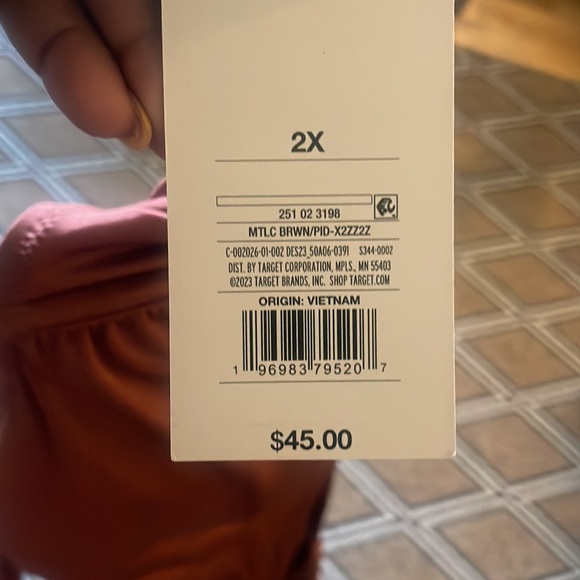 FeNoel x Target NWT Metallic Brown Cut Out High Leg Cheeky Swimsuit - Picture 6 of 7